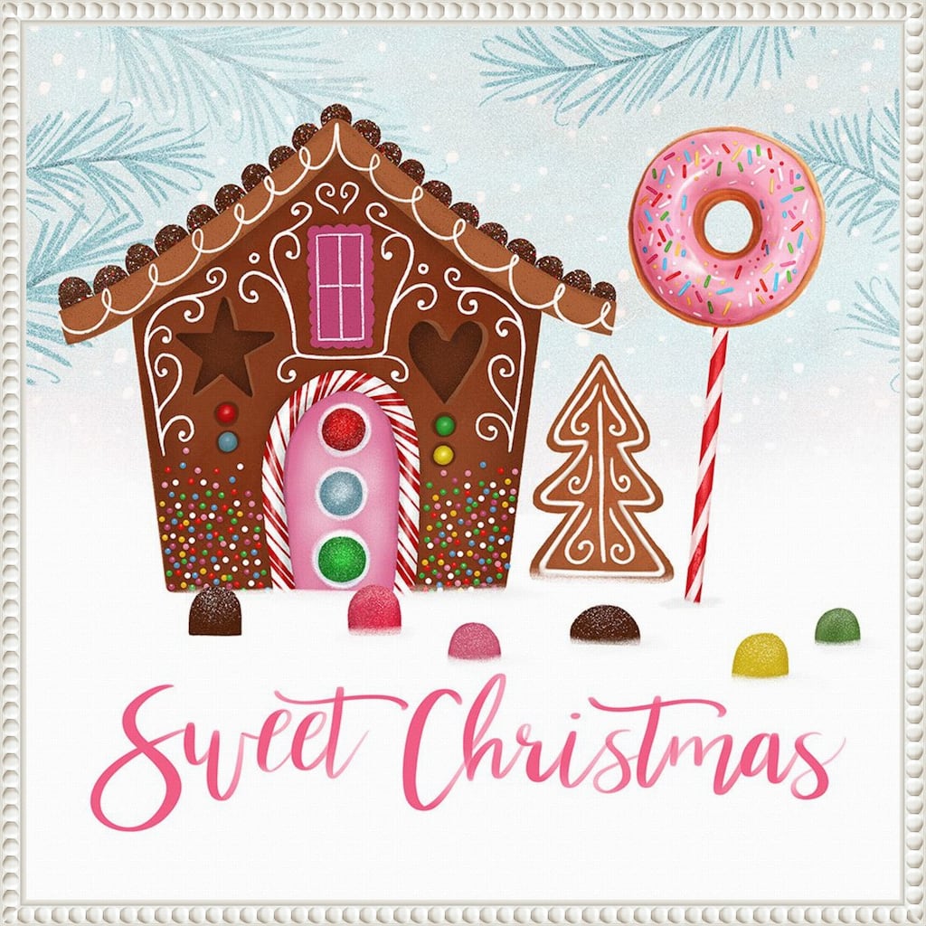 Sweet Holidays I by Victoria Borges (22 x 22 in.), Framed Canvas Wall Art Print - Sylvie Beaded White