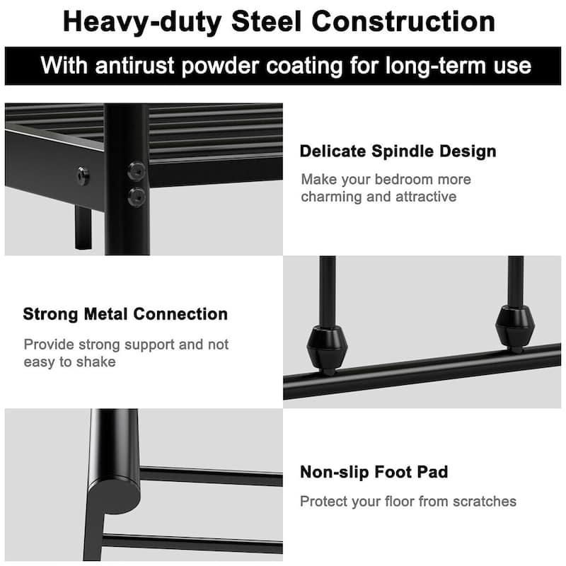 Costway Full Size Metal Steel Bed Frame W/ Stable Metal Slats