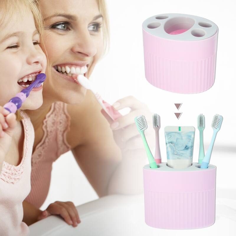 Toothbrush Holders, Bathroom Toothbrush Holders, Toothbrush Storage Organizers for Bathroom Storage, 4.69"x3.62"x3.73" - Pink