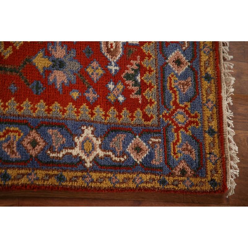 Geometric Kazak Indian Runner Rug Hand-knotted Wool Carpet - 2'8"x 10'0"
