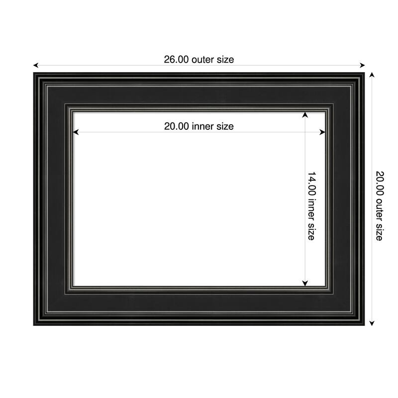 Amanti Art Ridge Black Framed Dry Erase Magnetic Board - 26 x 20 in - Ridge Black