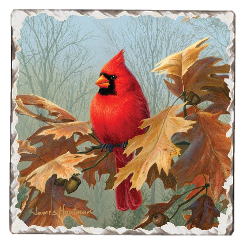 Counterart Absorbent Stone Coasters - Cardinals #2 - Set of 4 - 4x4x1.007