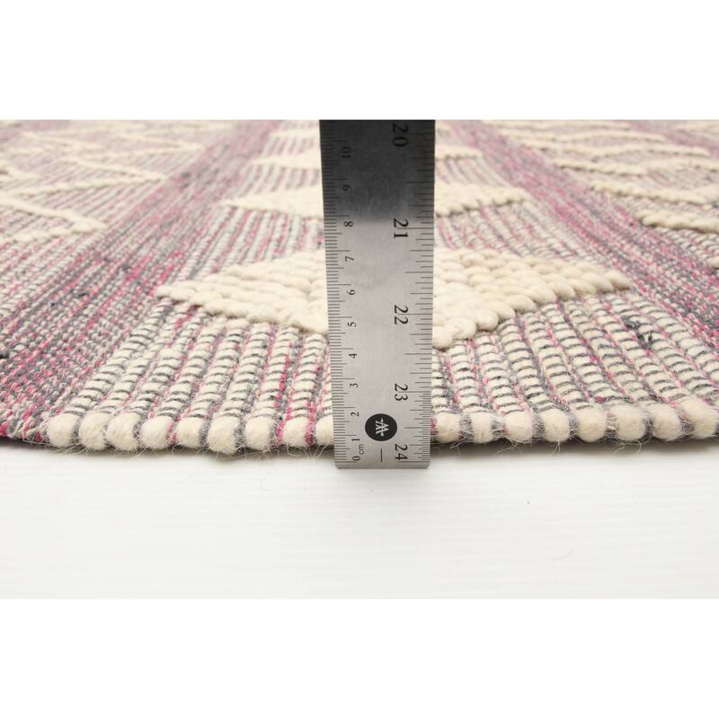 ECARPETGALLERY Braid weave Sienna Pink Wool Rug - 5'11 x 9'2