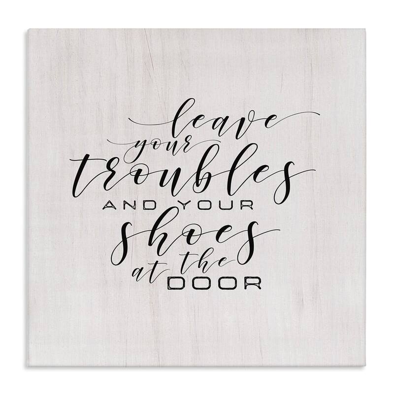 Stupell Leave Your Troubles and Shoes Canvas Wall Art - 24 x 24