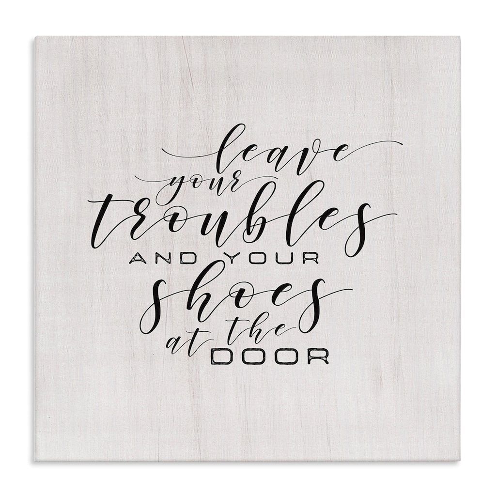 Stupell Leave Your Troubles and Shoes Canvas Wall Art