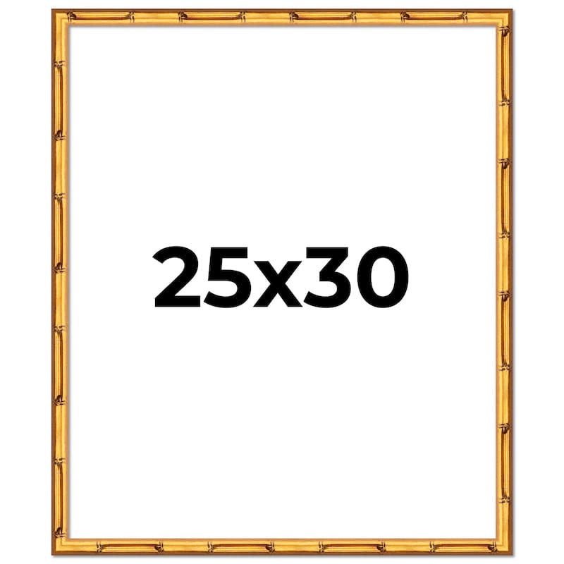 25x30 Frame Gold Bamboo Solid Wood Picture Frame | 1 Inch Moulding