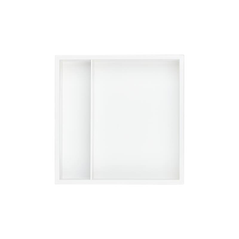 Stainless Steel 18 Gauge White Cream Layered Square Recessed Shower Niche - 12.6"x12.6"