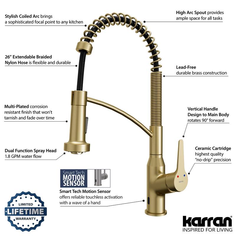 Karran Scottsdale Touchless Single-Handle Pull-Down Sprayer Kitchen Faucet