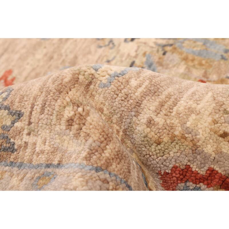 ECARPETGALLERY Hand-knotted Modern Oushak Tan Wool Rug - 5'0 x 8'0