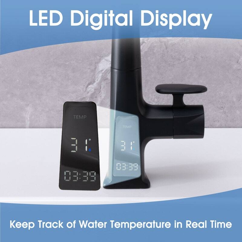 Matte Black Smart Temp 3 Mode Faucet with Pull Down Sprayer​