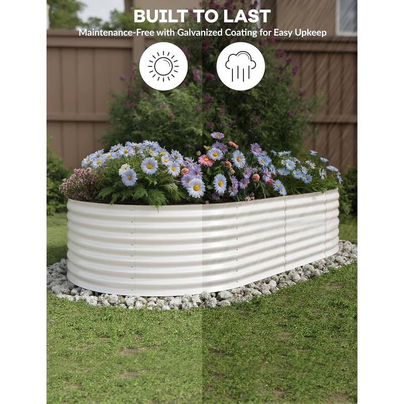 Galvanized Raised Planter Boxes Outdoor, for Vegetables, Fruits, Flower