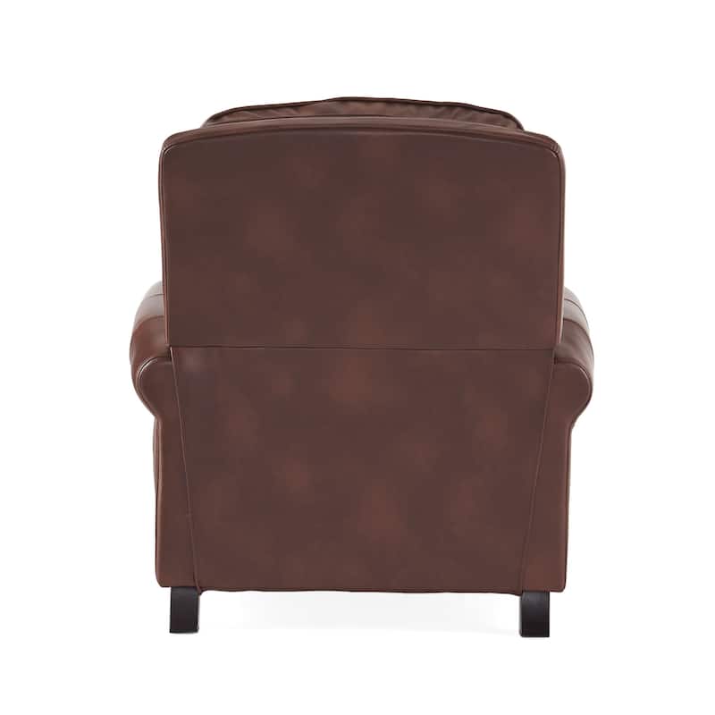 Pushback Recliner Chair, Faux Leather Armchair Push Back Recliner with Rivet Decoration Single Sofa Accent Chair
