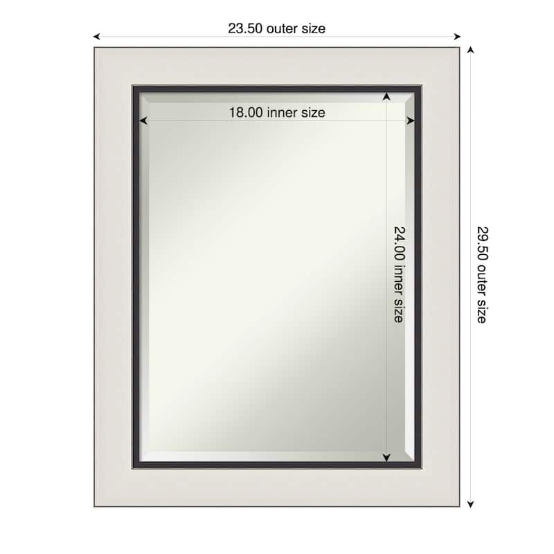 Ellie Beveled Framed Bathroom Vanity Wall Mirror - Ellie Silver Black - 24 x 30 in