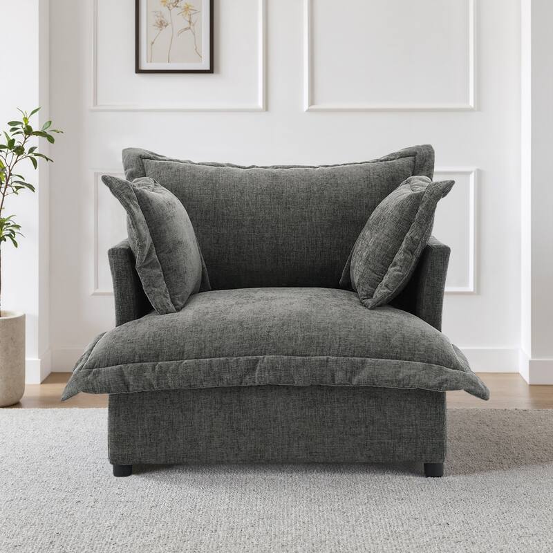 Upholstered Chenille Arm Club Chair Cloud corner cahir
