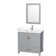 Option Gray / White Cultured Marble Top / Brushed Chrome