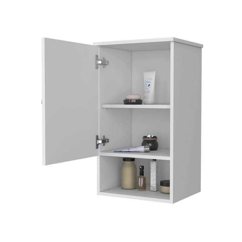 White Medicine Cabinet with One Door