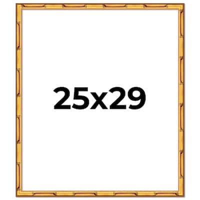 25x29 Frame Gold Bamboo Picture Frame Modern Photo Frame Includes UV Acrylic Shatter Guard Front Acid Free Foam Backing Board