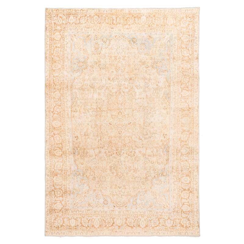 ECARPETGALLERY Hand-knotted Antalya Vintage Beige Wool Rug - 7'7 x 11'0