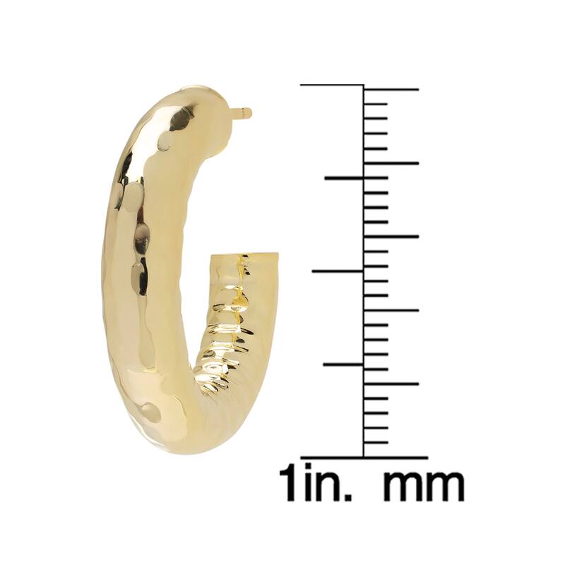 Victoria Townsend Yellow Gold Plated Open Hoop Stud Earrings