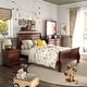 preview thumbnail 12 of 66, Furniture of America Mayday Traditional Solid Wood Kids 4-Piece Sleigh Bedroom Set Cherry - Full