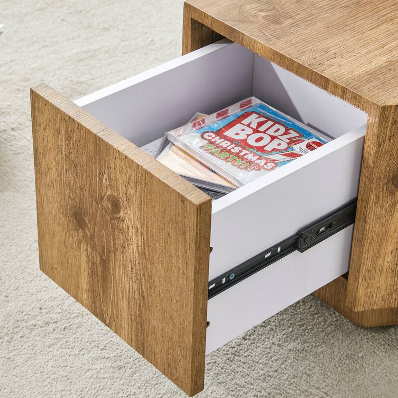 MDF material hexagonal coffee table with drawers.Made of high-quality materials,Adopting a unique hexagonal design