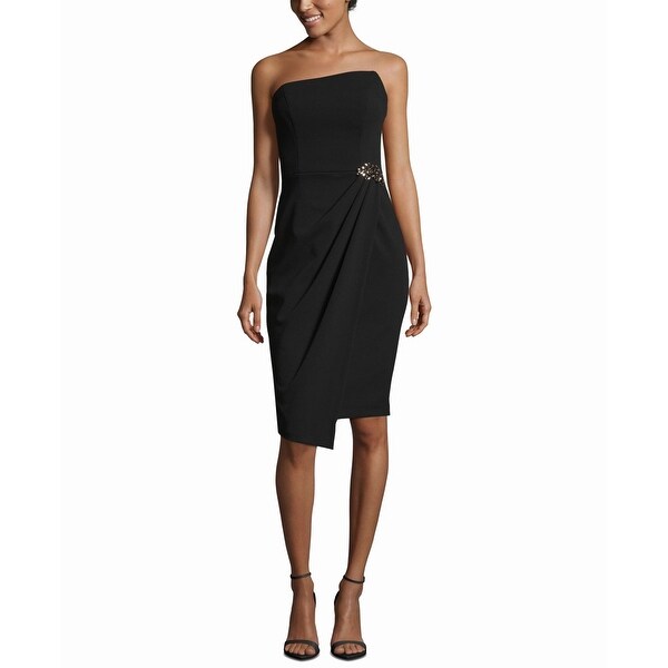 betsy & adam draped sheath dress