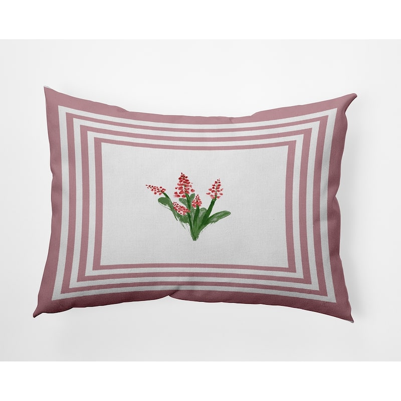 Framed Bouquets Decorative Throw Pillow - Romantic Purple - 14" x 20"