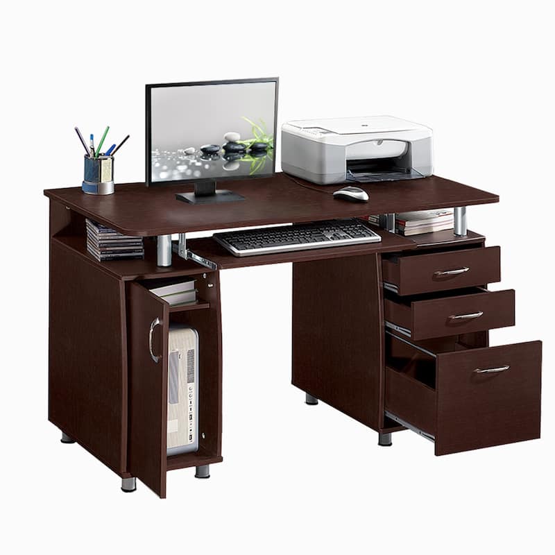 Porch & Den Oxley Home Office Desk with File Drawers & Storage Cabinet