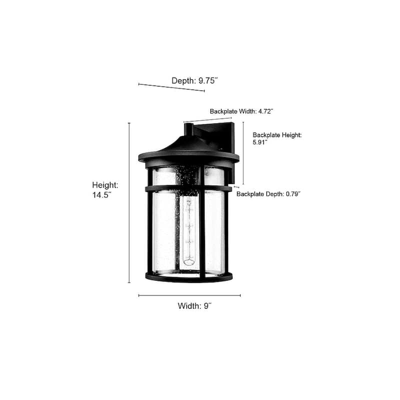 Millennium Lighting Namath 1 Light Outdoor Wall Sconce in Textured Black
