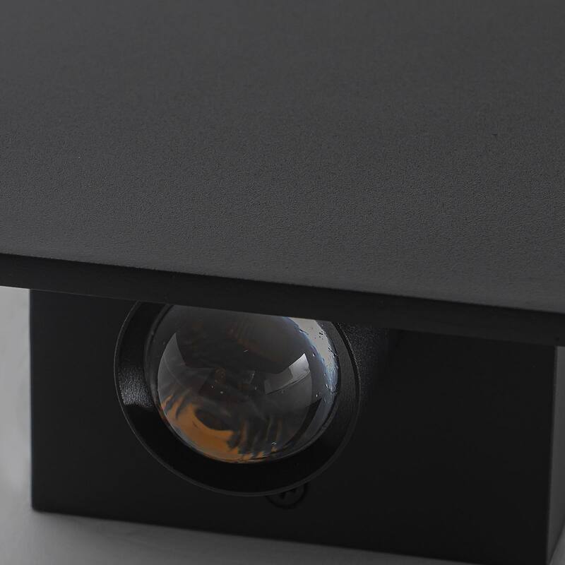 Modern 2-light Integrated LED Outdoor Wall Light Dimmable Wall Sconce - H14.2" x W5.9"