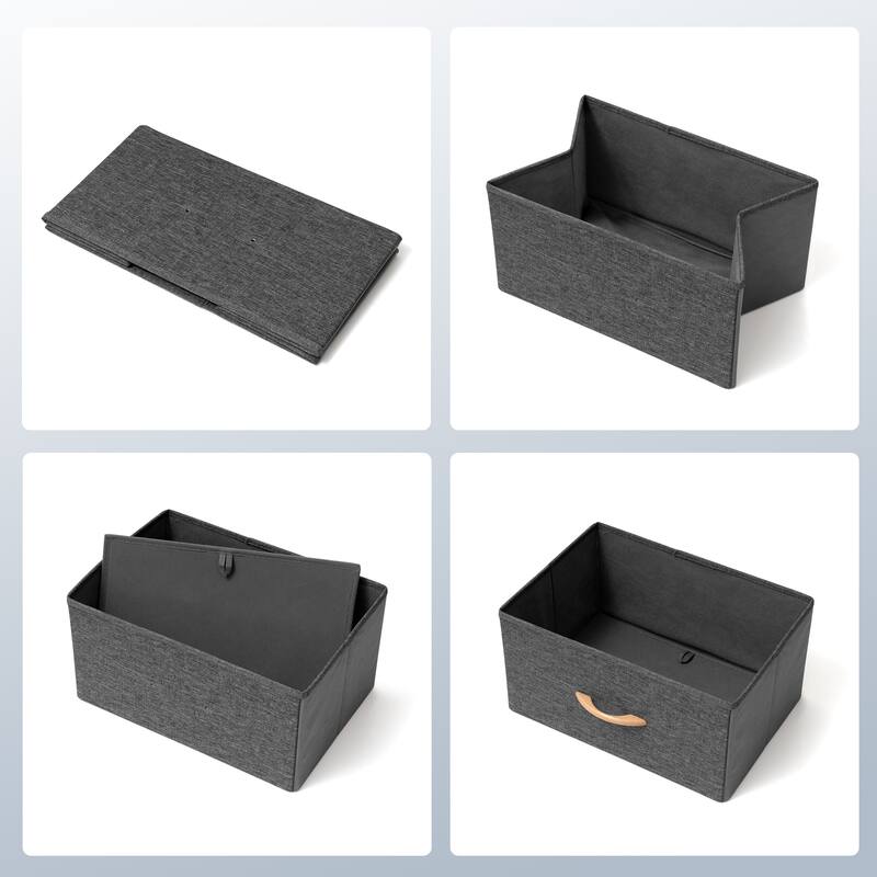 Foldable Drawer Fabric Storage Cubes Organizer Set Drawers of Closet Dresser Chest - Set of 2
