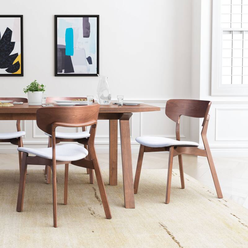 Russell Dining Chair (Set of 2) Walnut & Light Gray - Product (in) : 20.1" W x 22" D x 30.7" H