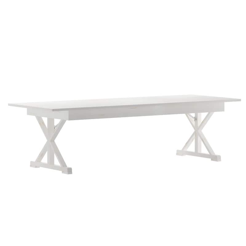 Solid Pine Farm Dining Table with X-Style Legs - 9' x 40"