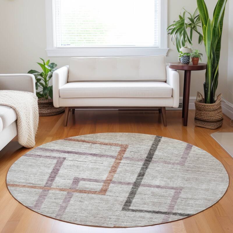Machine Washable Indoor/ Outdoor Chantille Contemporary Geo Rug