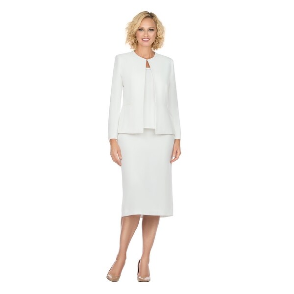 Womens white 2 piece skirt suit clearance