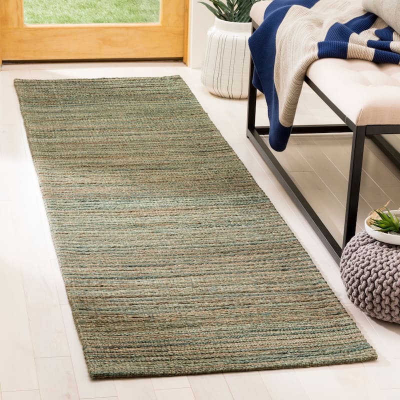 SAFAVIEH Handmade Cape Cod Snezanka Coastal Jute Rug - 2'3" x 12' Runner - Sage/Natural