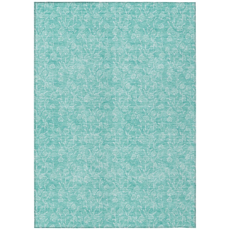 HomeRoots Floral Transitional Rectangle Outdoor Rug