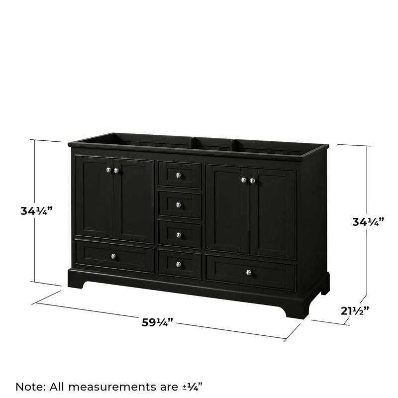 Wyndham Collection Deborah 59-1/4" Free Standing Double Wood Vanity