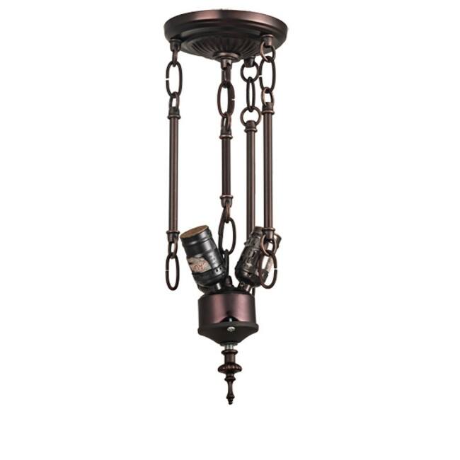 Meyda Tiffany 243228 Tiffany Lotus Leaf 3 Light 25" Wide Semi-Flush