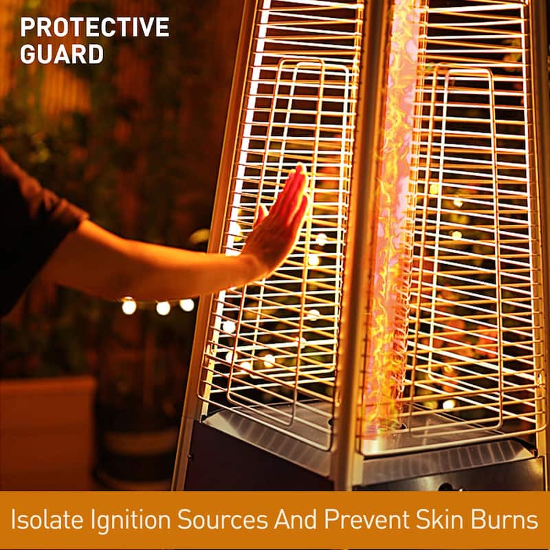 Outdoor 48,000 BTU Patio Heaters for Patio Propane with Detachable Wheels and Protective Cover