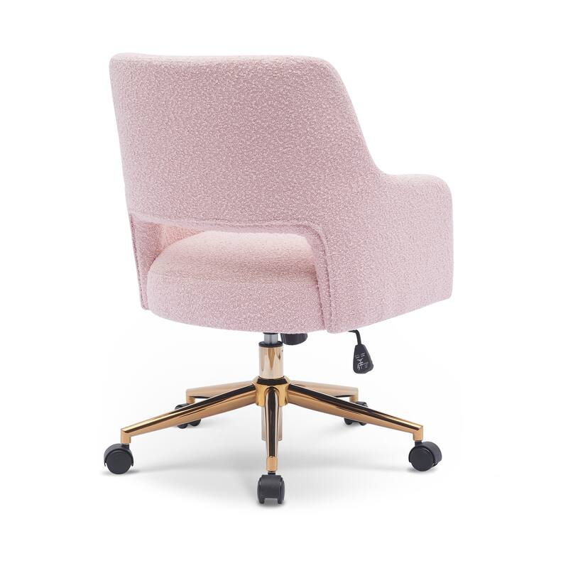 Boucle Upholstered Office/ Desk Chair - Swivel/ Adjustable Height