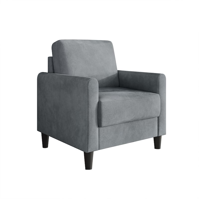 Clayfell Goliad Velvet Armchair with Pocket Spring, Soft Cushions, Clean Lines Design