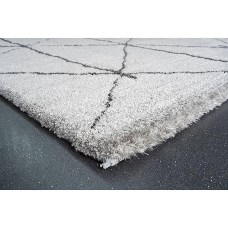 Nina Rowan Gray, Mushroom, and Charcoal Recycled Polyester Area Rug - 9' x 12'