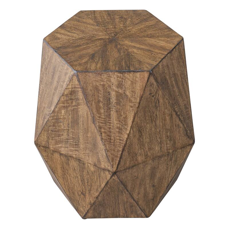 Sunburst Top Geometric Side Accent Table - 18" - Honey Brown