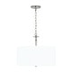 preview thumbnail 5 of 6, Abbie 3-light Drum Pendant w/ White Fabric Shade & White Glass DIffuser