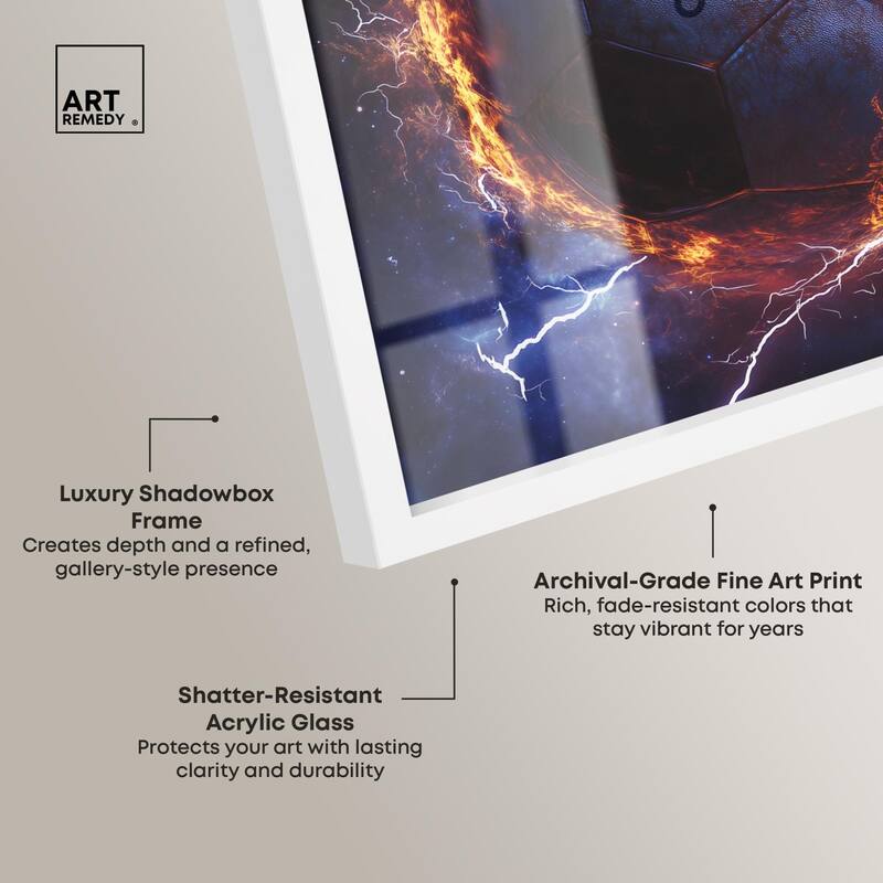 Electrify Soccer Ball Shadowbox by Art Remedy