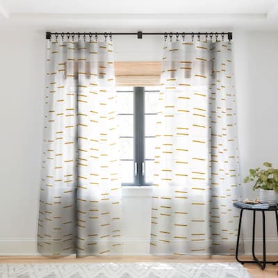 1-piece Sheer Ochre Line Made-to-Order Curtain Panel - 84 Inches