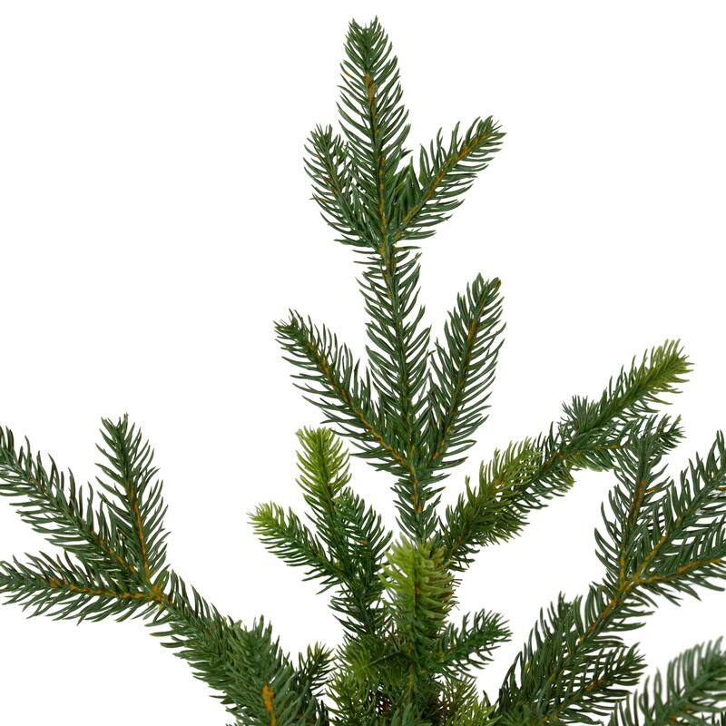 6' Potted Noble Pine Slim Artificial Christmas Tree - Unlit