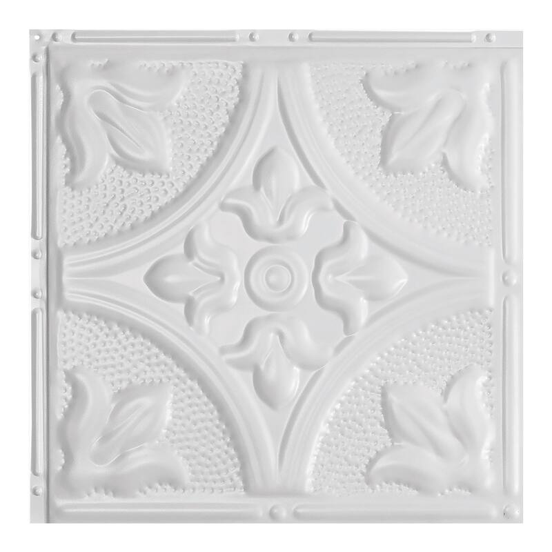 Great Lakes Tin Jamestown Lay-in Ceiling Tile - Gloss White - Sample