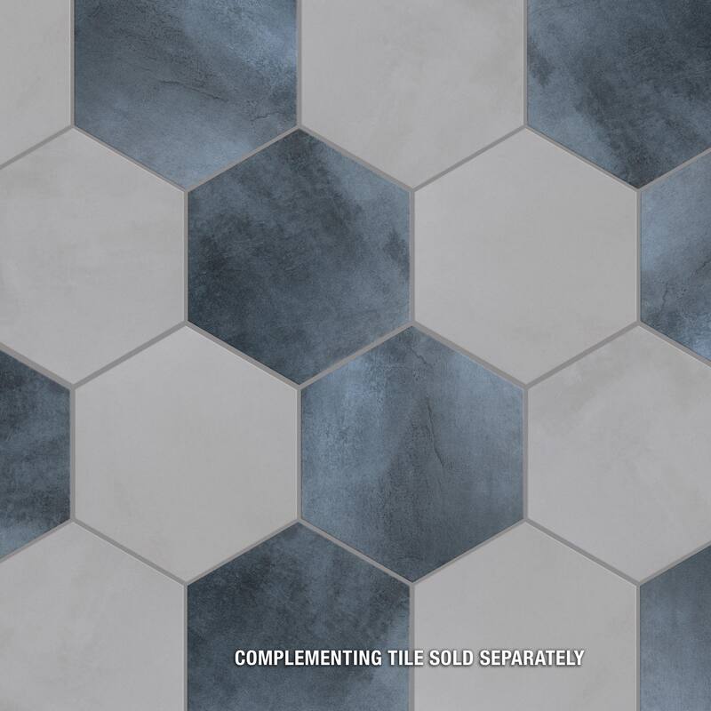 Merola Tile Industrial Hex White 8-1/2" x 9-7/8" Porcelain Floor and Wall Tile